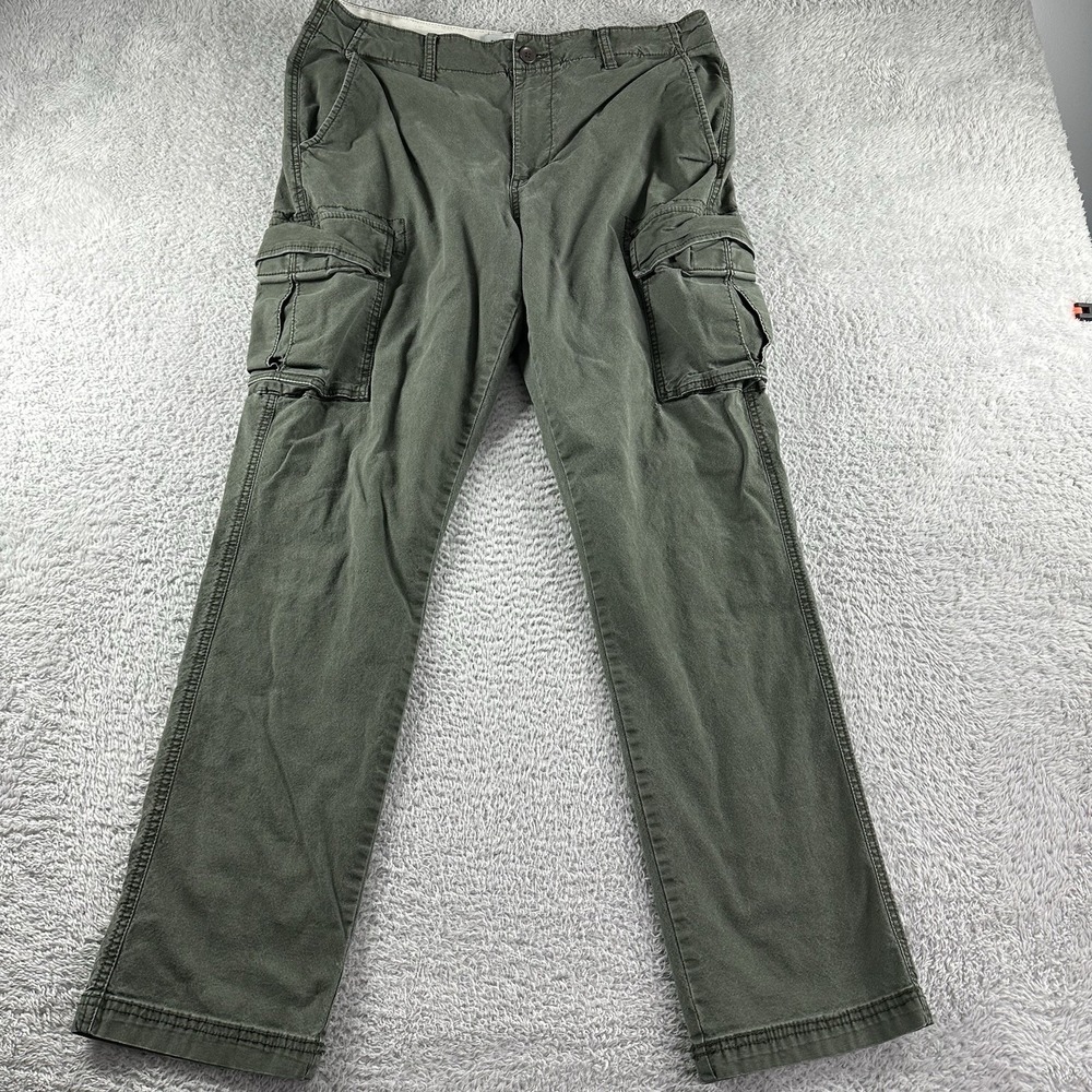 Old Navy Cargo Pants Mens 34x30 Green Y2K Flex Pockets Street Lived In Straight